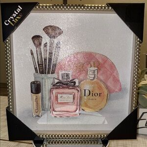 Dior Beauty Collection Art with Pink and Gold Accents 14 by 14 Frame